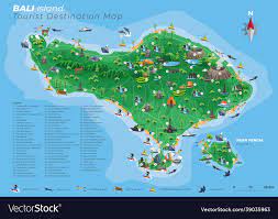 bali tourist destination map with
