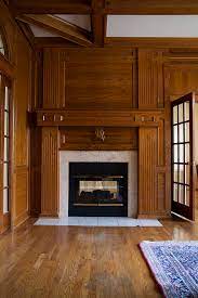 Room Wood Paneling Fireplace