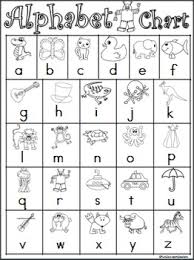 Alphabet Charts Black And White Traditional Print