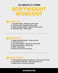 20 minute at home bodyweight workout issa