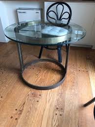 Round Glass Dinette Dining Table With