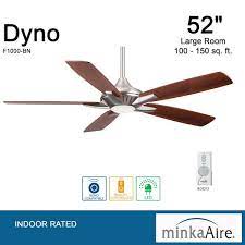 Minkaaire Dyno 52 Ceiling Fan With Light Brushed Nickel