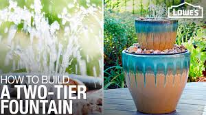 Outdoor drinking water fountains for the home. Two Tier Patio Water Fountain
