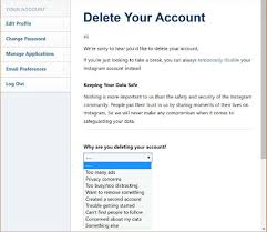 deactivate insram account 2 applied