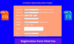 student registration form using html