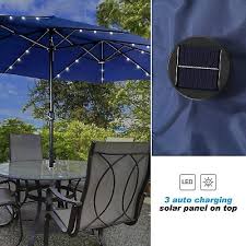 Solar Led Lights Outdoor Umbrella Navy