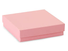 pack of 100 solid 3 5 x 3 5 x 1 pink jewelry box matte kraft w non tarnishing cotton for necklaces bracelets larger pins