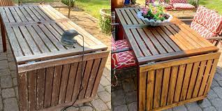 how to refurbish outdoor wooden table