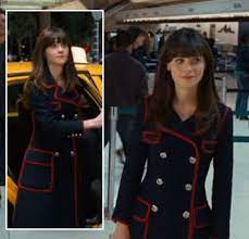 Navy Coat With Red Trim On Yes Man