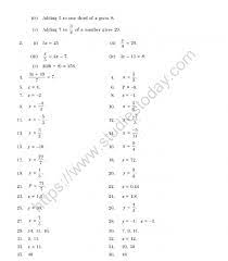 Mental Maths Simple Equations Worksheet