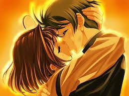 anime couple kiss anime couple