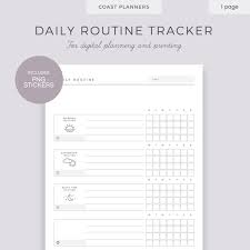 Routine Chart Daily Planner For Your Morning Routine Daily Routine Digital Stickers For Goal Setting