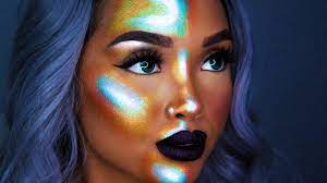 colorful extreme highlight makeup