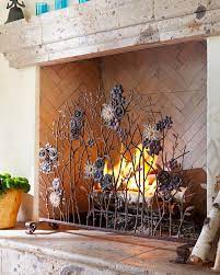 Unique Metal Fireplace Screen With