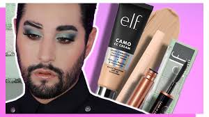 full face of e l f makeup ad you
