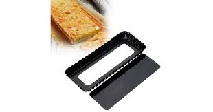 Fluted Pie Tart Pan Mold Baking Removable Bottom Nonstick Quiche Tool Rectangle Bakeware Dishes Cake Pans