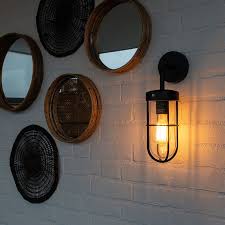 Country Outdoor Wall Lamp Black With