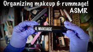asmr makeup rummaging organizing no