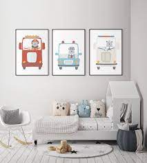 set of 3 printable boys nursery posters