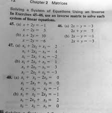 Matrices Solving System Of Equations