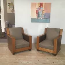 art deco style veneer armchairs 1940s
