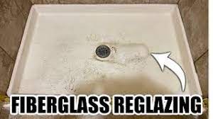 reglazing a fiberglass shower pan to