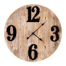 Distressed Wood Panel Wall Clock Wood