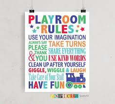 playroom rules poster framed playroom