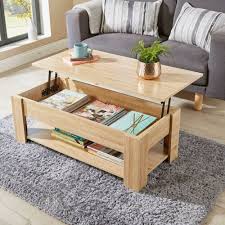 Oak Wooden Coffee Table With Lift Up