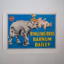Early 20th Century Ringling Brothers Circus Poster Circa 1945