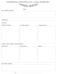 The setting life goals worksheet serves as an effective motivation builder, which can also help to provide direction for therapy. Pioneer A Purposeful Life A Printable Goal Setting Worksheet Georgiapellegrini Com