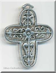Filigree Cross Pendants Antique Silver