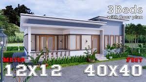 The exteriors are a mixture of siding, stucco, stone, brick and wood. 1 Story Modern House 12x12 Meters 40x40 Feet Pro Home Decors