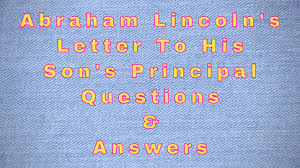 letter to his son s prinl questions