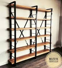 Rustic Wooden Bookshelf Timber X