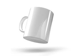 isolated plain white mug on transpa