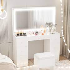 ironck vanity desk set with led lighted