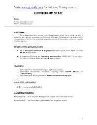 Resume Format For Biotechnology Freshers   IT Resume Cover Letter     