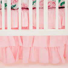pink ruffle crib skirt 3 tier new