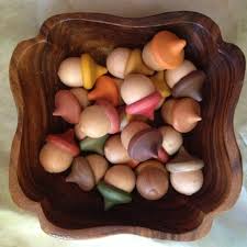 wood acorns toy for kids nef