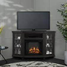 corner media console electric fireplace