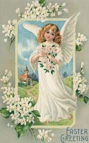 Winged Easter Angel, 1901 (chromolithograph) Our beautiful pictures are  available as Framed Prints, Photos, Wall Art and Photo Gifts