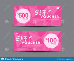 Pink Gift Voucher Template Coupon Design Certificate