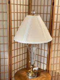Vintage Glass Table Lamp Clear Glass