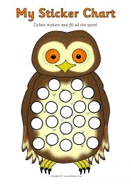 Owl Sticker Reward Charts Sb11786 Sparklebox