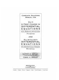 Solution Manual For A First Course in Differential Equations, 7e | PDF |  Equations | Analysis