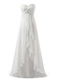 Vantexi Womens Sweetheart Chiffon Long Beach Wedding Dress