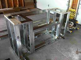 durable metal frame outdoor kitchen