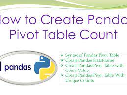 how to create pandas pivot table count
