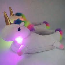 Light Up Unicorn Slippers Pantufa De Unicornio Chaussons